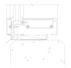 drawing of sill flashing with an upturn leg at curtain wall sill conditions