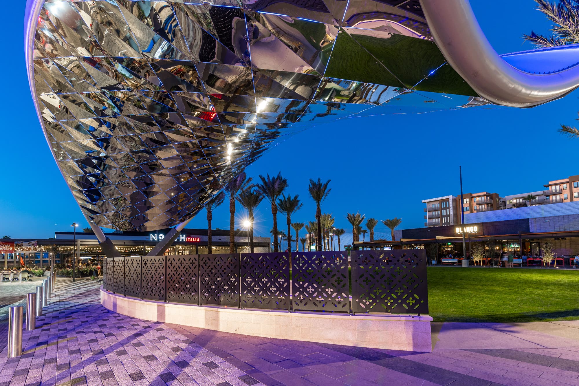 Reflective shade structure in Tempe’s Novus Innovation Corridor